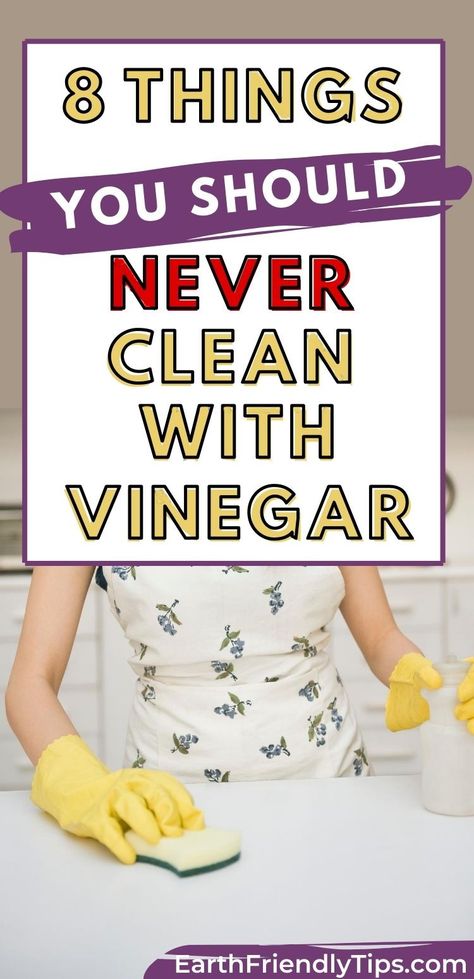 Vinegar is great for naturally cleaning almost your entire home. However, you should never clean these 8 things around your house with vinegar. Learn more about the household items you should never clean with vinegar and the natural cleaning solutions you should use instead. #ecofriendly #natural #cleaning #homemade #DIY Ideas, Life Hacks, Cleaning Hacks Vinegar, Cleaning With Vinegar, Cleaning Tips For Home, Cleaning Solutions, Cleaning Vinegar, Cleaning Vinegar And Dawn, Vinegar For Laundry