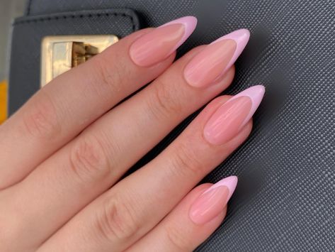 French Tip Nails, French Tip Acrylic Nails, French Tip Nail Designs, Glitter French Nails, Classy Acrylic Nails, Long Acrylic Nails, Pink French Manicure, Pink Tip Nails, Oval Acrylic Nails