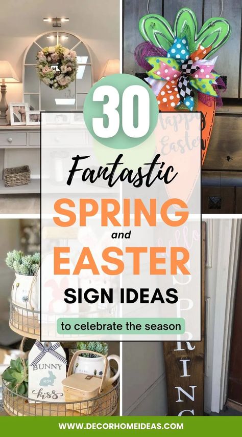 Spring and Easter sign ideas offer creative ways to decorate your home and add a touch of seasonal charm to your space. From rustic wooden signs to colorful banners, these ideas are a fun and easy way to celebrate the arrival of spring and the Easter holiday with family and friends. Spring Crafts, Friends, Easter Decorations, Easter Signs Diy, Easter Wood Signs, Spring Decor Diy, Easter Diy, Easter Wood Crafts, Spring Sign