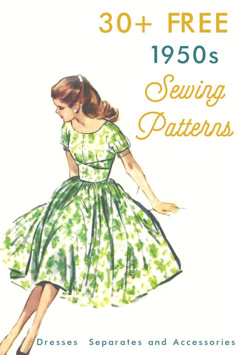 Vintage Sewing Patterns, 1950s Sewing Patterns, Vintage Sewing Patterns Free, Classic Sewing Patterns, Dress Sewing Patterns, Retro Sewing Patterns, Sewing Dresses, Vintage Skirt Pattern, Vintage Dress Diy