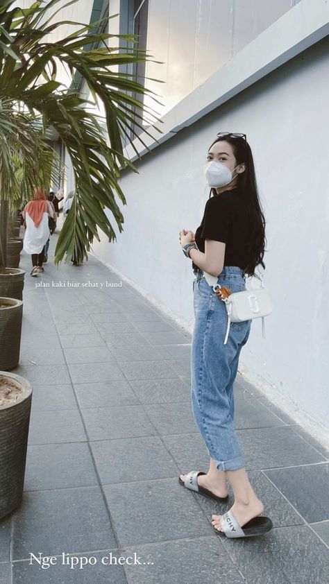 Outfits, Indonesia, Casual, Jeans, Ootd Non Hijab, Hijab, Ootd Korean Style, Ootd Poses, Ootd Remaja