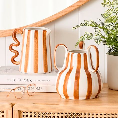 - Bambini Rust Stripe Vase Collection | Pots, Vases & Plant Stands | Adairs Design, Décor, Interior, Striped Vase, Decorative Items, Plant Stand, Hanging Pots, Vase, Linen Lover