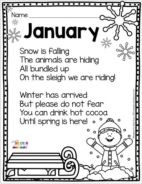 JANUARY Poetry - kindergarten and first grade reading and writing prompts - monthly poetry for fall - winter - spring and summer #kindergarten #firstgrade #primarypoetry Ideas, Pre K, English, First Grade Reading, Kindergarten Reading, Kindergarten Poems, Shared Reading Poems, Kindergarten Poetry, Winter Poems