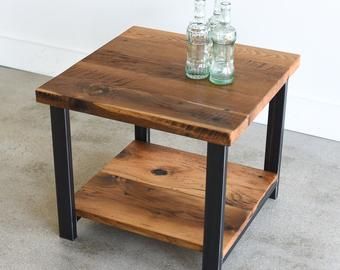 Reclaimed Wood Console Table, Reclaimed Wood Side Table, Metal Side Table, Wood End Tables, Industrial Side Table, Side Table Wood, Crate Side Table, Reclaimed Wood Nightstand, Industrial Coffee Table