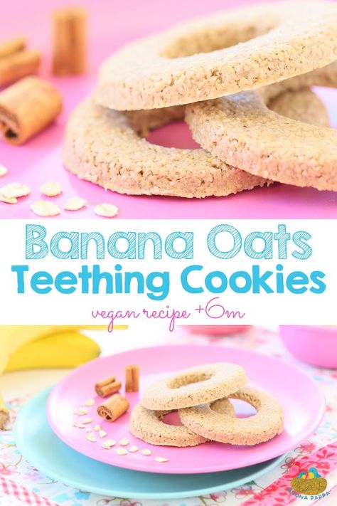Banana Oat Cinnamon teething cookies, vegan and gluten free recipe for babies +6M Easy to make, easy to handle by little hands. via @buonapappa Muffin, Biscuits, Clean Eating Snacks, Homemade Baby Foods, Dessert, Snacks, Baby Food Recipes, Paleo, Homemade Baby Food
