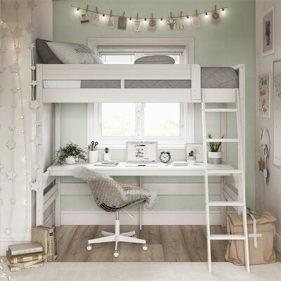 Beds For Small Rooms, Loft Beds For Teens, Loft Beds For Small Rooms, Twin Loft Bed, Bunk Bed With Desk, Bed For Girls Room, Girls Loft Bed, Loft Beds, Loft Bed