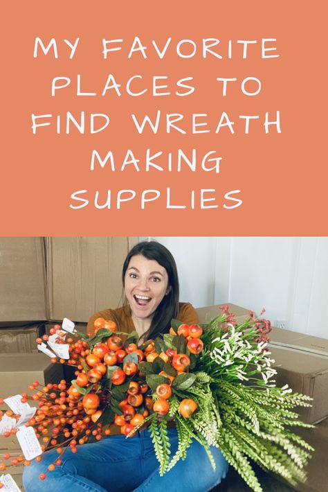 What are the beat places to find wreath making supplies? There are so many options out there, but I’ll tell you exactly where I get my supplies. #wreathmaking #craftsupplies #wreathsupplies Gardening, Wreath Supplies Wholesale, Wreath Supplies, Wreath Making Supplies, Wreath Storage, Wholesale Wreath Supplies, Wholesale Wreaths, Wreath Making Materials, Etsy Wreaths