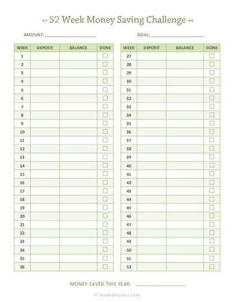 Download free printable 52 week money saving challenge. For more similar templates templates, browse our free printable library. Simply download and print them at home or office. #moneysavingchallenge Crafts, Diy, Savings Chart, Money Saving Challenge, Savings Challenge, 52 Week Savings Challenge, 52 Week Money Challenge, Weekly Savings Plan, 52 Week Savings
