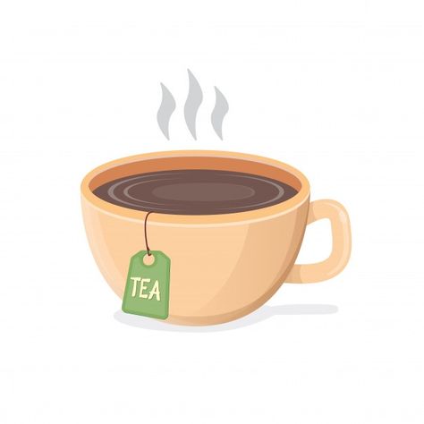 Flat Design, Design, Illustrators, Coffee Design, Tea Logo, Tea Illustration, Tea Cup Drawing, Tea Cup Art, Cup Of Tea Drawing