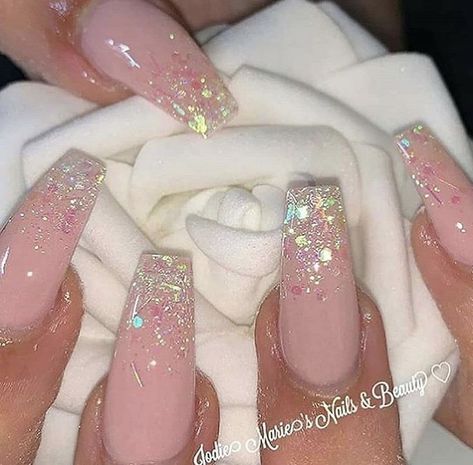 Pink, Black White, Glitter, White And Silver Nails, Homecoming Nails, Coffin, Nude, Acrylic, Silver