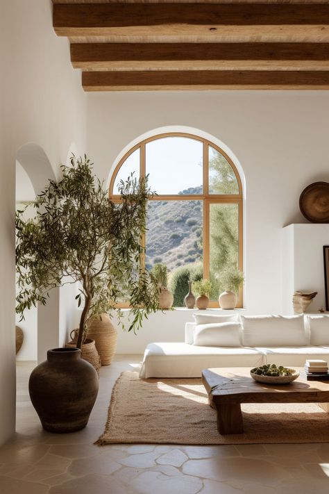 Effortless elegance in a bright Mediterranean home, featuring a cozy and minimalistic interior design bathed in natural light Ideas, House Design, Dekorasyon, Haus, Modern, Dekoration, Interieur, Inredning, Arquitetura