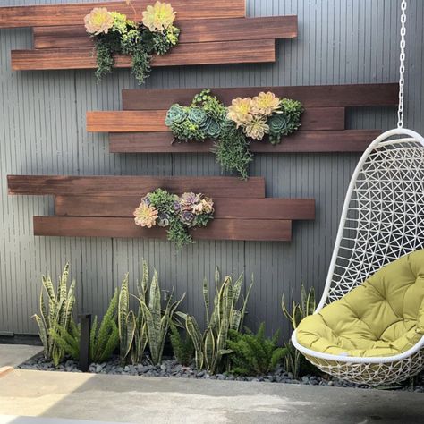 Check out our entire round-up of our favorite Instagram accounts for landscaping inspiration! | Landscape Design by  Mike Pyle Garden Wall Decor, Garden Wall Designs, Succulent Wall Garden, Garden Wall, Garden Decor, Vertical Garden Wall, Garden Wall Art, Landscaping Inspiration, Vertical Garden