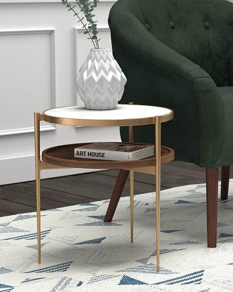 20 gorgeous side and accent table ideas for your small space - Living in a shoebox Home Décor, Home, Side Table Decor Living Room, Side Tables Bedroom, Side Table Styling, Small Accent Tables, Small Side Tables, Marble Side Table Living Room, Side Table Design