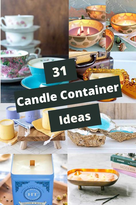Decoration, Ideas, Upcycling, Diy Candle Containers, Candle Containers, Scented Pillar Candles, Candle Jar Decorating Ideas, Candle Upcycle, Diy Candle Holders