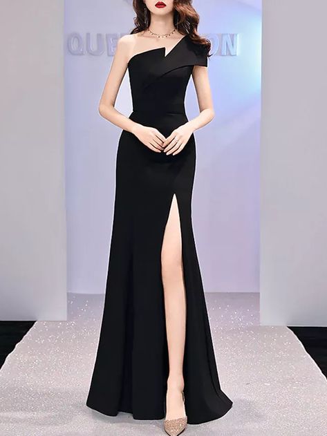 Korean Dress Elegant, Party Gown Dress, 파티 드레스, Party Dress Classy, Dress Pesta, Gowns Dresses Elegant, Black Dresses Classy, Cheap Formal Dresses, Elegant Black Dress