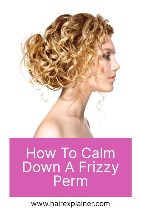 Tame frizzy permed hair with these helpful tips! Learn how to calm down frizz, enhance your curls, and achieve a smooth, polished look. Say goodbye to unruly locks and hello to gorgeous, manageable curls. #FrizzyPerm #CurlManagement #FrizzControl #SmoothCurls #PermedHairCare Dry Brittle Hair, Damaged Hair Repair, Getting A Perm, Frizzy Hair Remedies, Anti Frizz Hair, Hair Conditioning Treatment, Hair Remedies, Anti Frizz Shampoo, Perm Curls