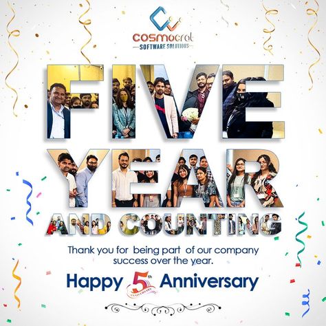 It is not just a company anniversary .It is a family anniversary that has defied all odds to grow strong and achieve great things together. "Happy 5th anniversary" . . . . . #cosmocratsoftwaresolutions #digitalmarketing #digitalmarketingagency #socialmedia #agency #marketingagency #5years #instagram #5yearsofcosmocratsoftwaresolutions #anniversary #celebrating5years #digital #celebration #family #companyanniversary Posters, Company Anniversary, Business Anniversary Ideas, Corporate Anniversary, 15 Year Anniversary, 5th Anniversary Ideas, Anniversary Cards, 8 Year Anniversary, Work Anniversary