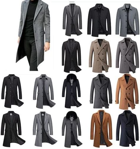 PRICES MAY VARY. Polyseter Spandex Imported Zipper closure Hand Wash Only ♠Excellent Cotton Blend: Made of high quality cotton blend fabric, touch soft and comfortable, suitable for casual daily wear or business formal wear. ♠Design: Winter coats for men, designed with single breasted, turnover collar and two side pockets, back adopt streamline design, long regular fit trench coat wool jacket coat, long sleeve design. Best for autumn, spring, winter seasons, suitable for casual wear, business, d Mens Wool Coats, Mens Winter Coat, Men's Trench Coat, Long Coat Men, Mens Overcoat, Mens Coats, Coat, Mens Casual Dress Outfits, Mens Casual Dress