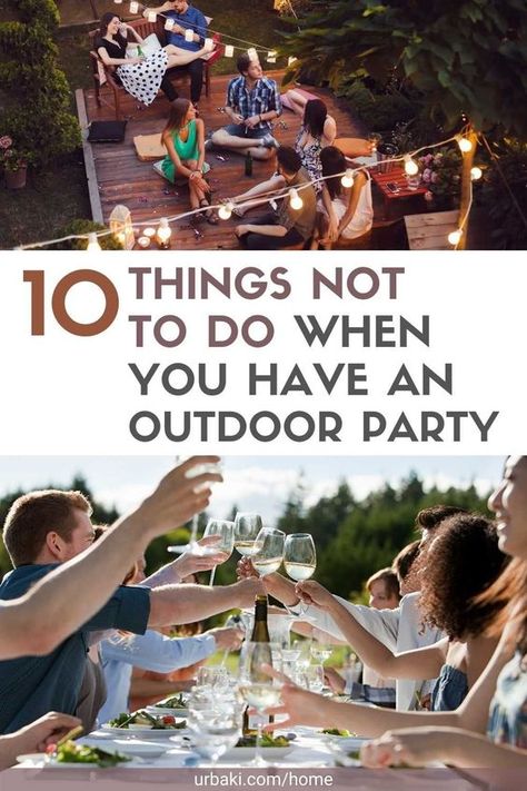 Celebrate good weather with an outdoor party. You want any party you host to go smoothly, so be prepared in all aspects of planning is essential. Whether you're having a pool party, a backyard barbecue, or a rooftop gathering, avoid these mistakes to make sure your guests are having fun. Adoption, Outdoor Party Checklist, Backyard Party Games, Outdoor Party Planning, Backyard Dinner Party, Backyard Bbq Birthday Party, Backyard Party Food, Backyard Bbq Party Decorations, Backyard Bbq Party Food