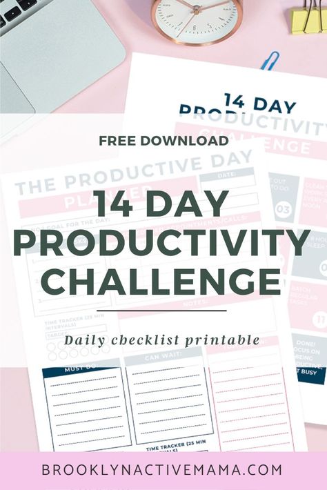 Today I've got a productivity planner and a 14 day challenge printable that will have you getting more things done in no time! You can use these sheets daily and get the motivation you need to complete all the tasks! It will help you to organize your life by setting goals and helping with time management. A super easy layout for business or daily life tasks. Grab your free printable download! Adhd, Planners, Life Planner, Motivation, Daily Checklist Printable, Productivity Planner, Productivity Printables, Productivity Challenge, Organize Your Life