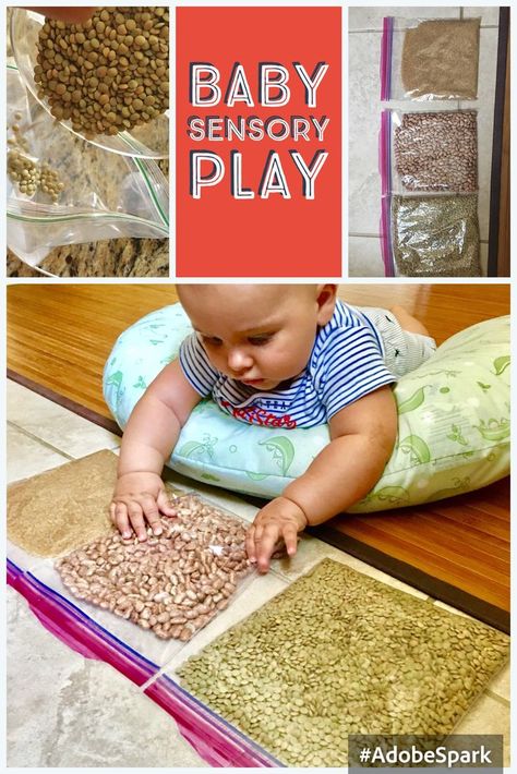 Take beans, sugar, green peas or any dry goods from your cabinet. Poor in the ziplock bag and tape to the floor, table, high chair. Montessori, Baby Sensory Play, Baby Sensory Bags, Baby Activity Chair, Diy Baby Stuff, Sensory Bags, Infant Sensory Activities, Sensory Bag, Baby Sensory