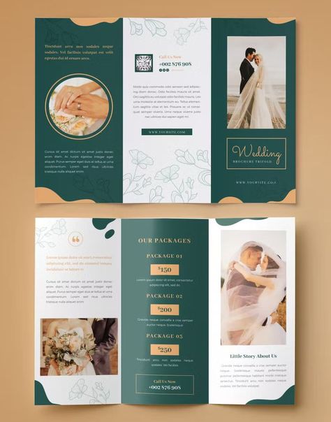 Wedding Trifold Brochure Template AI, EPS, PDF, PSD Wedding Brochure, Trifold Brochure, Trifold Brochure Design, Trifold Brochure Template, Business Brochure, Catalog Design, Wedding Designs, Flyer Template, Brochure Template