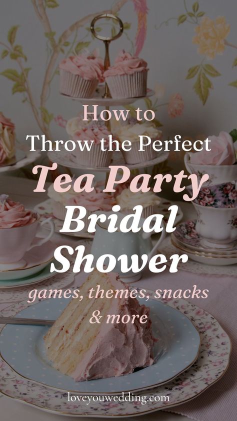 How to Plan the Perfect Tea Party Themed Bridal Shower. Throw the perfect tea party wedding shower for the bride-to-be with our 15 tips and ideas for a high tea bridal shower. From games, decorations, finger foods, and more, we have everything you need to plan and host a bridal shower tea party. Bridal Shower Tea Party Food, Tea Party Bridal Shower, Tea Party Wedding Shower, Bridal Shower Tea Party Theme, Tea Party Bridal Shower Invitations, Tea Party Bridal Shower Decorations, Bridal Shower Tea, Tea Bridal Shower Favors, Wedding Shower Food