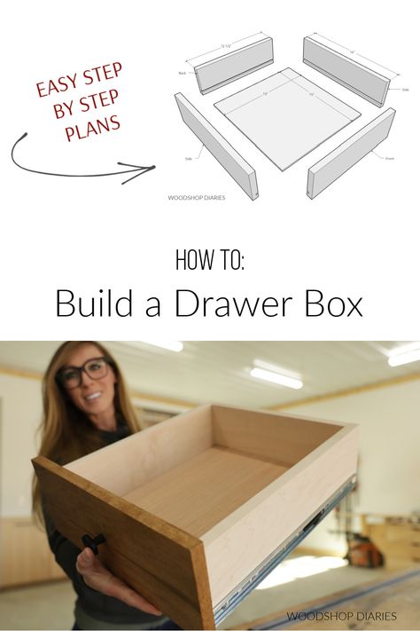 Organisation, Workshop, Garages, Diy Storage Drawers, Diy Drawer Organizer, Wood Storage Box, Drawer Box, Build A Closet, How To Build Cabinets