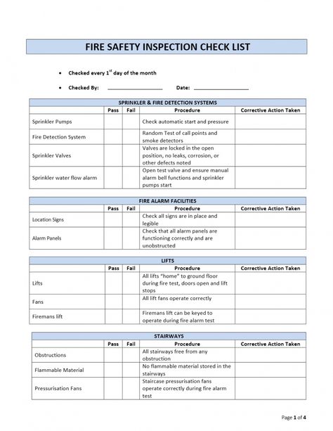 printable inspection log templates  captaincicerosco monthly inspection checklist template pdf