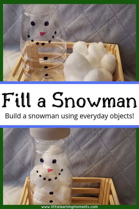 Fill a snowman is a fun winter activity that will help your toddler practice their fine motor skills. Play, Crafts, Pre K, Montessori, Diy, Winter Crafts For Toddlers, Winter Crafts For Kids, Winter Gross Motor Activities Toddlers, Winter Activities For Toddlers