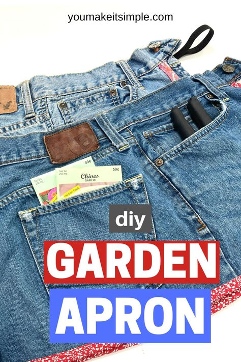 Jeans, Couture, Upcycling, Diy Jeans Crafts, Denim Apron Diy Recycle Jeans, Gardening Apron, Diy Apron, Easy Diy Crafts, Upcycle Jeans