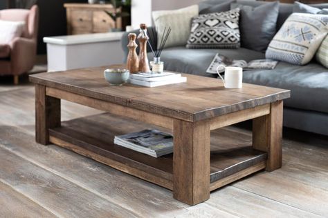 Sofas, Home Décor, Solid Wood Coffee Table, Wood Coffee Table Rustic, Wooden Coffee Table, Coffee Table With Shelf, Rustic Coffee Tables, Coffee Table Wood, Coffee Table With Storage