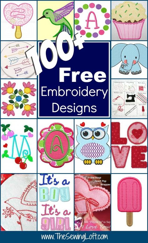 February is National Embroidery Month and I wanted to celebrate in style. So, I’ve rounded up over 100 free embroidery designs to help keep you inspired!    100+ free Embroidery Designs   Please remember that there are all different types of embroidery... Machine Embroidery Designs, Embroidery Designs, Patchwork, Quilting, Free Machine Embroidery Designs, Machine Embroidery Applique, Free Machine Embroidery, Machine Embroidery Patterns, Free Embroidery Designs