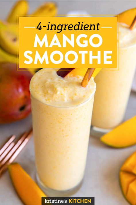 Fresh, Desserts, Dessert, Smoothies, Fruit, Mango Smoothie Healthy, Mango Yogurt Smoothie, Mango Smoothie Recipes, Mango Protein Smoothie Recipe