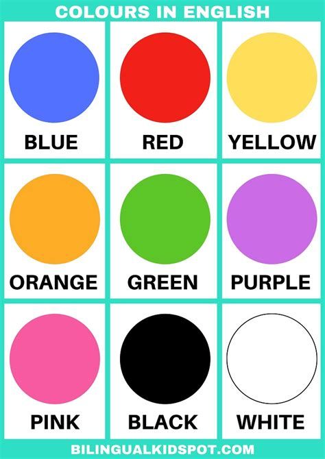 Color Names: List Of Colors In English With The Picture Pre K, Teaching, Primary Colors, Teaching Colors, Color Flashcards, Learning Colors, Colours, English Activities, Teaching English