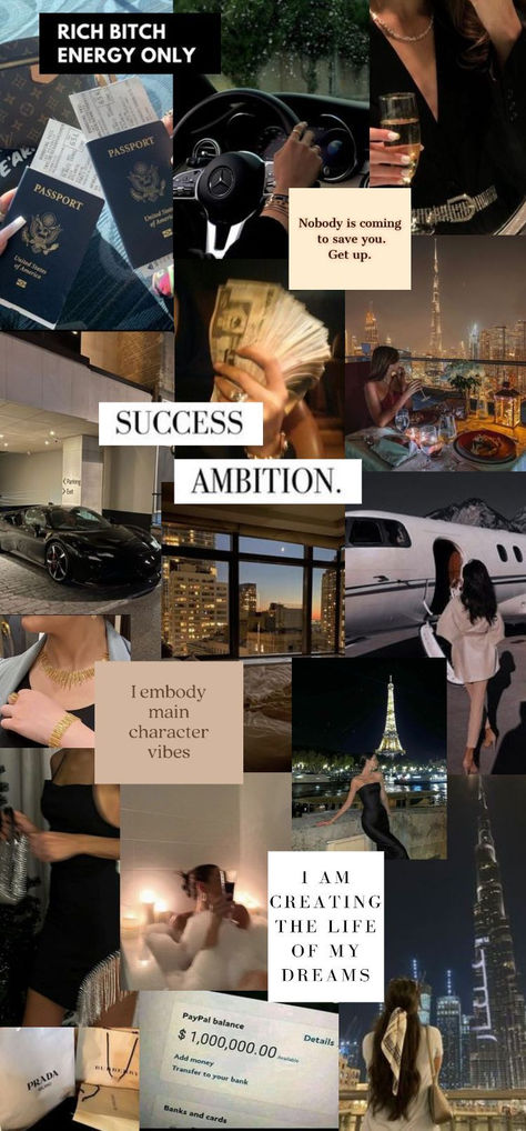 Motivation, Luxury Lifestyle, Luxury Lifestyle Dreams, Mood Board, Wealthy Lifestyle, Dream Vision Board, Vision Board Wallpaper, Dream Life, Vision Board Pictures