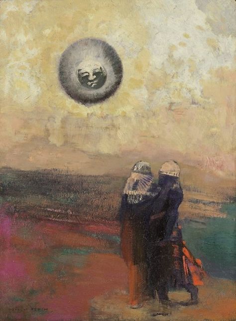 Odilon Redon , The Black Sun, ca. 1900. Art, Draw, Odilon Redon, Fine Art, Resim, Redon, Sanat, Drawings, Artist