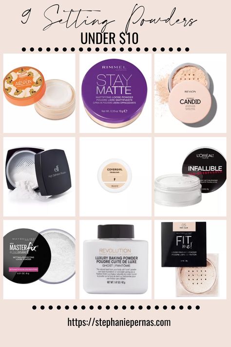 9 Flawless Setting Powders Under $10     makeup drugstore, drugstore favorites, drugstore finds, drugstore make up, drugstore makeup favorites, makeup products drugstore, good drugstore makeup, make up drugstore, the best drugstore makeup, best beauty products drugstore, best makeup products drugstore, setting powders, setting powders drugstore Elf Make Up, Maybelline, Rimmel, Covergirl, Ideas, Best Drugstore Setting Powder, Drugstore Setting Powder, Best Drugstore Makeup, Best Drugstore Powder