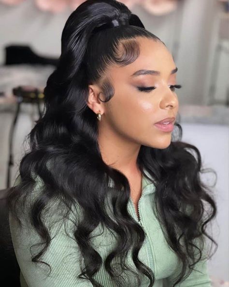 30 Stunning Half Up Half Down Hairstyles For Black Women Ponytail Hairstyles, Special Occasion, Prom, Down Hairstyles, Braided Hairstyles, Popular, Sew In Hairstyles, Half Up Half Down Hair, Ponytail Styles