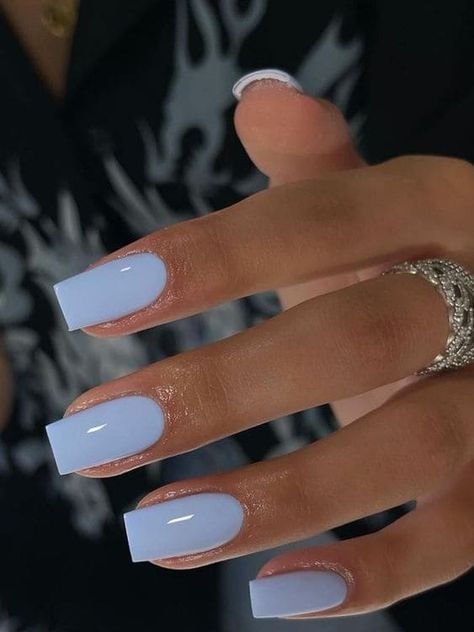 Looking for a subtle way to show your personality? Try pastel blue nails! These fun and fashionable nails are perfect for any occasion. Blue Nail, Baby Blue Nails With Glitter, Light Blue Nail Designs, Pretty Nails For Summer, Baby Blue Nails, Acrylic Nails For Summer, Powder Blue Nails, Light Blue Nails, Square Nails