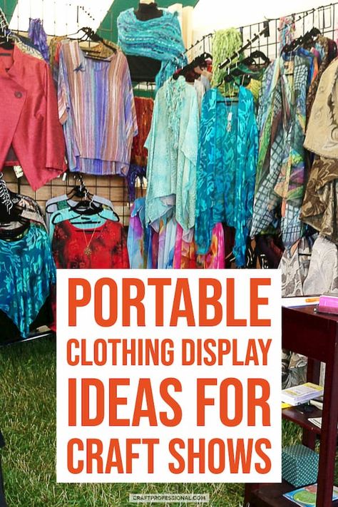 Portable clothing display ideas for craft shows. Clothing Rack Display, Clothing Booth Display Ideas, Clothing Rack, Diy Clothes Rack For Yard Sale, Clothing Booth Display, Portable Clothes Rack, Clothing Displays, Yard Sale Clothes Rack, Consignment Clothing