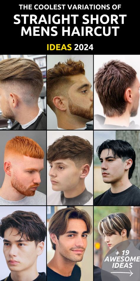 Step into the realm of hairstyling excellence with our carefully curated Ideas for Straight Short Men's Haircuts for 2024. These hairstyles for men are designed to elevate your look with simplicity and elegance. Explore the beauty of straight hair, whether you favor a classic or a more contemporary style. Get ready to make a statement with these sleek and timeless haircuts. Ideas, Mens Straight Hair, Mens Haircuts Straight Hair, Young Men Haircuts, Men's Haircuts, Mens Straight Hairstyles, Mens Haircuts Medium, Modern Mens Haircuts, Mens Haircuts Fade