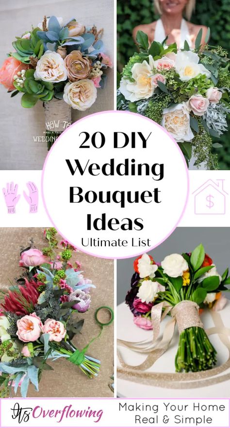 20 Simple DIY Wedding Bouquet Ideas To Please The Bride Ideas, Diy, Bouquets, Diy Wedding Bouquet Tutorial, Diy Wedding Bouquet, Diy Wedding Bouquet Fake Flowers, Diy Wedding Flowers Bouquet, Diy Wedding Flowers, Diy Bridal Bouquet