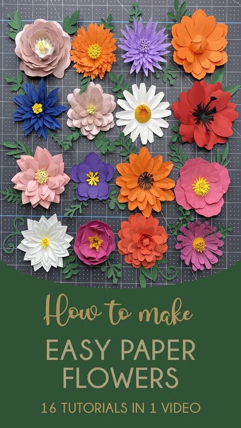 Paper Flowers, How To Make Paper Flowers, Easy Paper Flowers, Paper Flowers Diy Easy, Handmade Flowers Paper, Paper Flowers Craft, Paper Flowers Diy, Easy Paper Crafts, Paper Flower Crafts