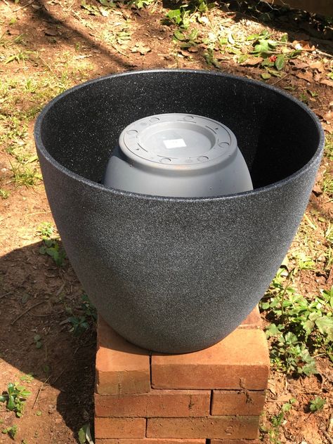 DIY Solar Water Fountain Under $50 • Southern Chick Journal Exterior, Diy Solar Water Fountain, Solar Powered Fountain Pump, Diy Solar Fountain, Solar Powered Fountain, Solar Bird Bath, Diy Pondless Water Feature, Solar Outdoor Fountain, Outdoor Water Fountains