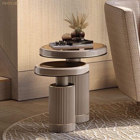 A side table can be a great way to introduce some glamorous materials into your space. For example, the double-volume HAMPTONS features mirrored surfaces that play with the light and fluted pedestals that add texture, while veneer and brushed-brass accents outline its silhouette. Head to the link in bio to see more of this design and other pieces from our new collection. #Design #InteriorDesign #Furniture #InteriorDecor #InteriorStyling #LuxuryHomes #DesignInspiration #Cozy #SideTable #Luxury Play, Interior, Modern Side Table Design, Furniture Side Tables, Side Table Design, Modern Side Table, Modern Side Table Living Room, Side Table, Side Tables