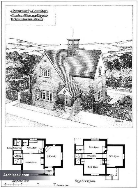 Architect: E. Guy Dawber Architecture, Vintage House Plans, Old Cottage, Cottage House Plans, Cottage Plan, Cottage Layout, Cottage Floor Plan, Cottage Floor Plans, Cottage Floorplan
