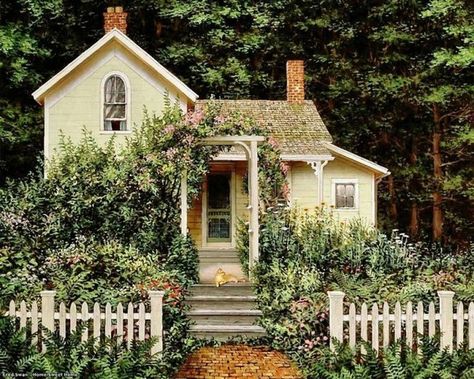 Old Roses - Fred Swan                                                                                                                                                                                 More Cottage Style, Home Décor, Cottages, Country Cottage, Little Cottage, Old Farm Houses, Cottage Homes, Cottage House Plans, Cottage In The Woods