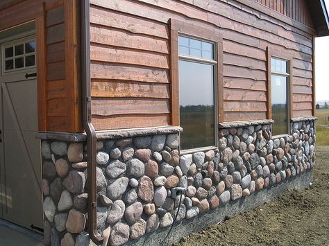 cedar siding with river rock homes Exterior, Log Homes, Cedar Homes, Wood Siding Exterior, Cedar Siding, Log Siding, Exterior Wood, Wood Siding, House Siding