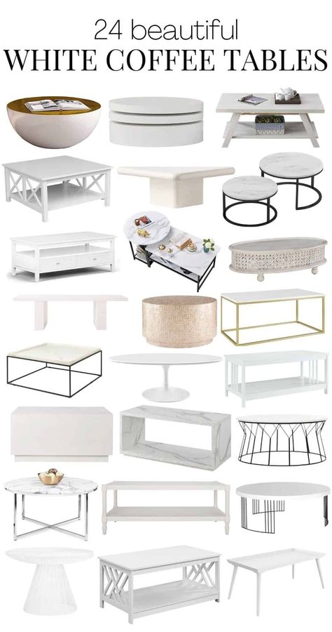 24 gorgeous white coffee tables, perfect for any home! Ideas, Inspiration, Design, Decoration, Interior, Home Décor, Coffee Tables, Tables, White Coffee Table Modern